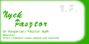nyek pasztor business card