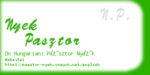 nyek pasztor business card